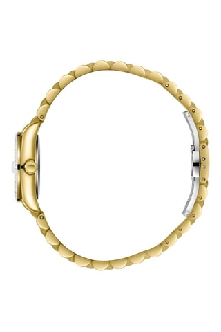 Orologio al quarzo placcato Ion oro giallo e ceramica