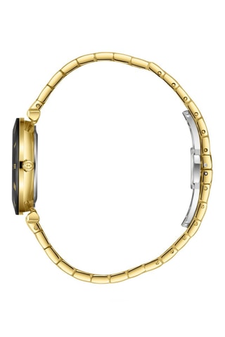 Orologio al quarzo placcato Ion oro giallo, ceramica e diamante