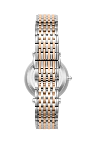 Orologio al quarzo placcato Ion oro rosa, ceramica e diamante