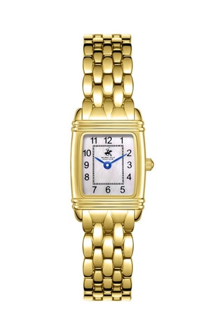 Relógio de quartzo banhado ião ouro rosa e cerâmica