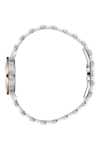 Orologio al quarzo in metallo, diamante, placcato Ion oro rosa e ceramica