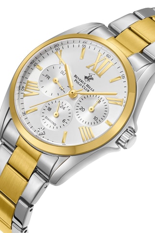 Relógio de quartzo em metal e diamante - Cronógrafo