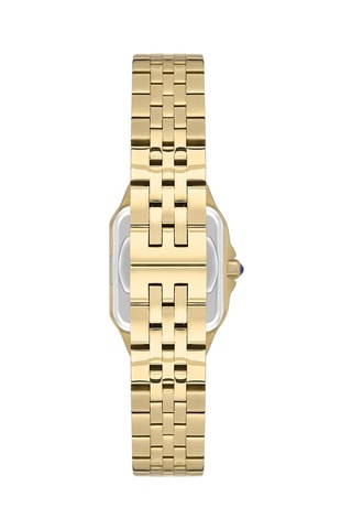 Relógio de quartzo banhado ião ouro rosa e cerâmica