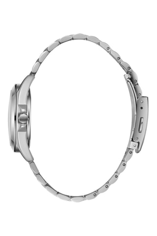 Relógio de quartzo em metal, ião prata, cerâmica e diamante