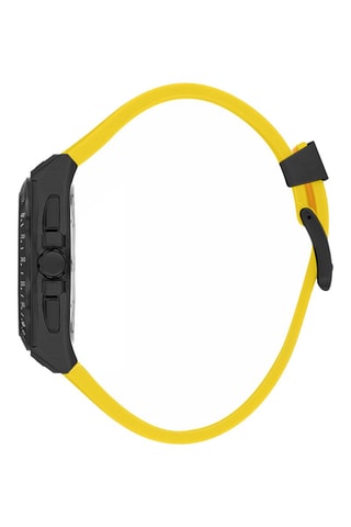 Relógio de quartzo em silicone - Taquímetro - Amarelo e preto