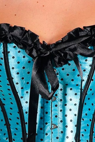 Corset volanté et string Ciel et noir