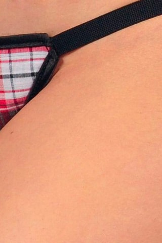 Corset volanté et string Noir et bordeaux