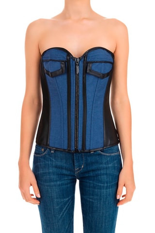 Corset et tanga Bleu et noir