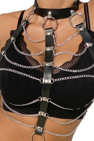 Harnais de bondage avec chaînes Noir