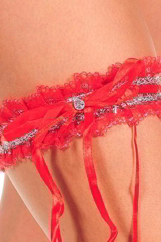 Jarretière Rouge et argenté