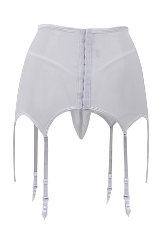 Porte-jarretelles taille haute et string Blanc