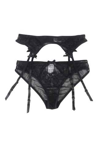 Porte-jarretelles et culotte Noir