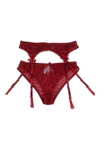Porte-jarretelles et culotte Rouge