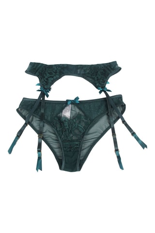 Porte-jarretelles et culotte Vert