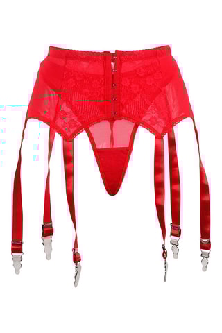Porte-jarretelles taille haute et string Rouge