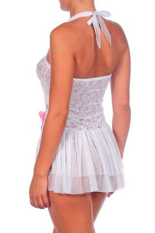 Robe courte et string Blanc