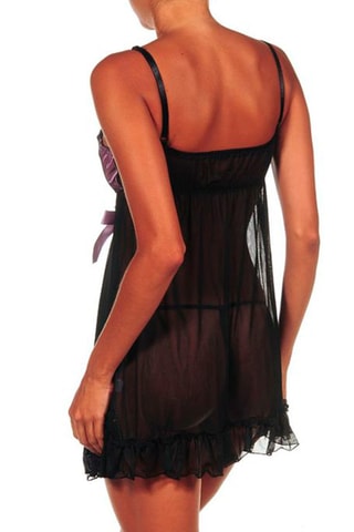 Babydoll et string Noir et violet