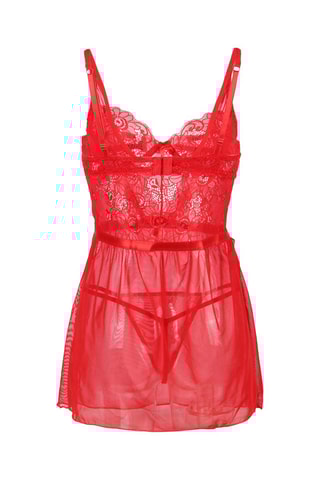 Babydoll ampliforme et string Rouge