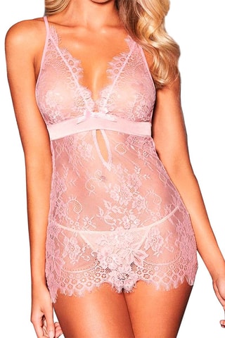 Nuisette et string Rose