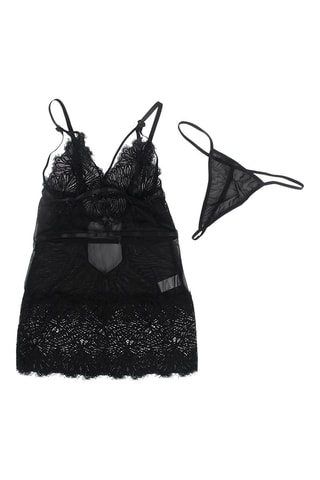 Nuisette et string Noir