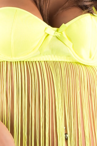 Babydoll ampliforme et string Jaune