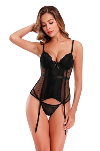 Guêpière et string Noir