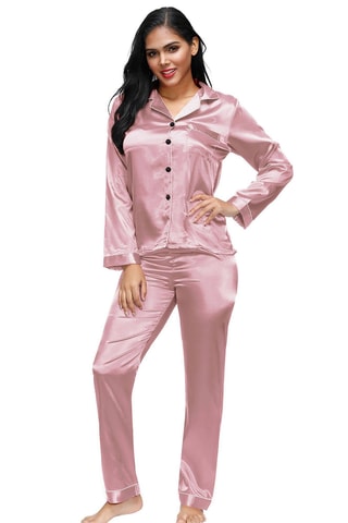 Pyjama en soie - Rose poudré