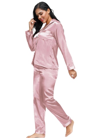 Pyjama en soie - Rose poudré