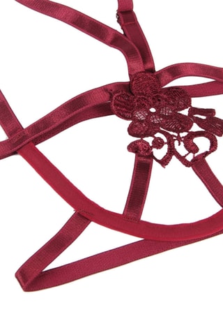 Ensemble 3 pièces en dentelle - Rouge