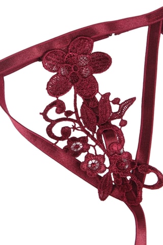 Ensemble 3 pièces en dentelle - Rouge