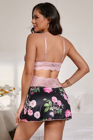 Babydoll - Noir et rose