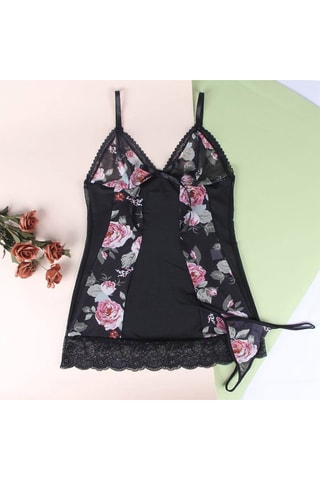 Babydoll et string - Noir