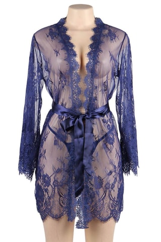 Déshabillé et string - Bleu marine