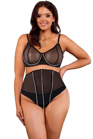 Soutien-gorge et culotte taille haute - Noir