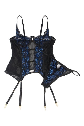 Guêpière et tanga - Bleu cobalt