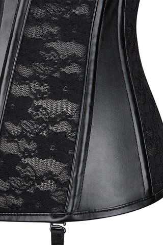 Corset ampliforme et string - Noir