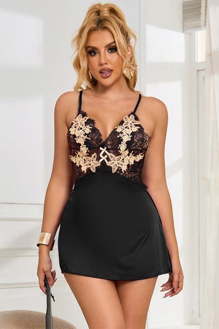 Nuisette et string - Noir