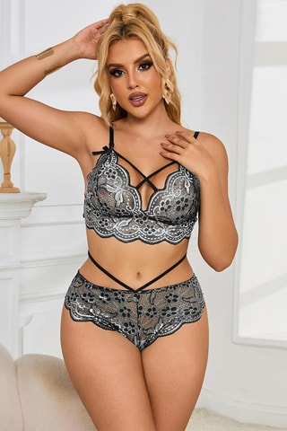 Soutien-gorge et shorty - Gris