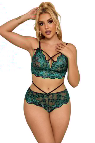 Soutien-gorge et shorty - Vert foncé