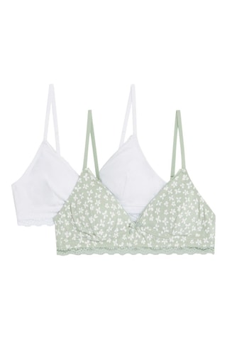 2 reggiseni push-up Comfiz Floriz - Bianco e kaki