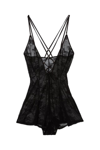 Body effetto trompe-l'œil Manueliz - Nero