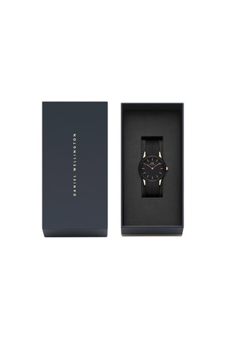 Reloj de cuarzo de caucho Motion - 32 mm - Negro y rosa dorado