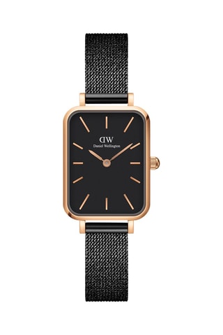 Reloj de cuarzo de acero Pressed Ashfield - 20 x 26 mm - Negro y rosa dorado