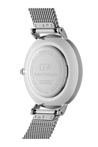 Reloj de acero Sterling - 32 mm - Plateado y negro