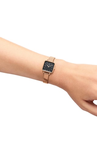 Reloj de cuarzo de acero Studio - 22 x 22 mm - Rosa dorado y negro