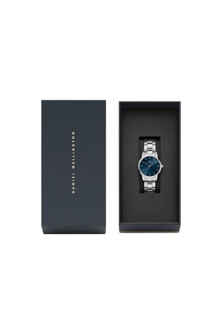 Reloj de cuarzo de acero Arctic - 28 mm - Plateado y azul marino