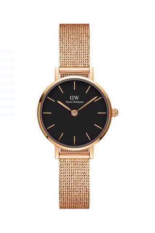 Reloj de cuarzo de acero Melrose - 24 mm - Rosa dorado y negro