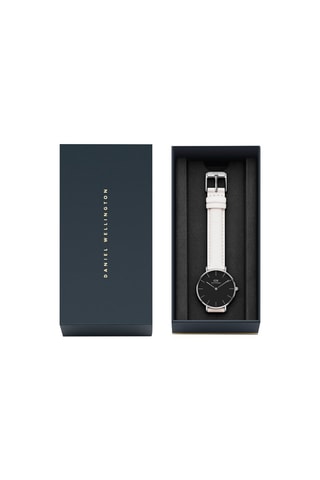 Reloj de piel Bondi - 32 mm - Blanco y plateado