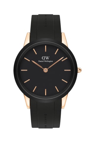 Reloj de cuarzo de caucho Iconic Motion 44 - Negro