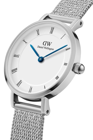 Reloj de cuarzo de acero inoxidable Petite Roman - Plateado